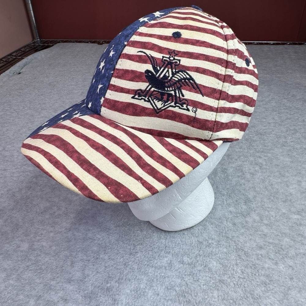 Vintage 90s Anheuser-Busch American Flag Snapback Hat Made in USA Budweiser
